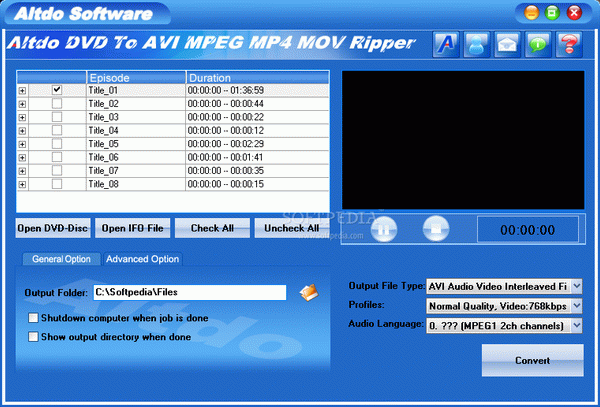 Altdo DVD to AVI MPEG MP4 MOV Ripper Serial Key Full Version