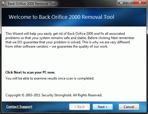 Back Orifice 2000 Removal Tool Activation Code Full Version