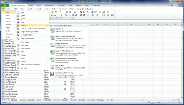 Classic Style Menus and Toolbars for Microsoft Excel 2007 Crack & Keygen