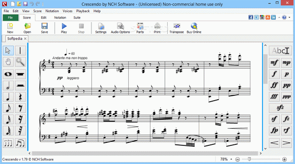 crescendo music notation registration code