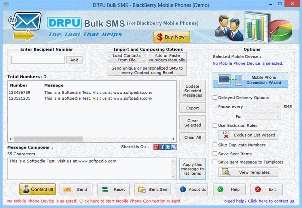 DRPU Bulk SMS - BlackBerry Mobile Phones Crack + Activation Code