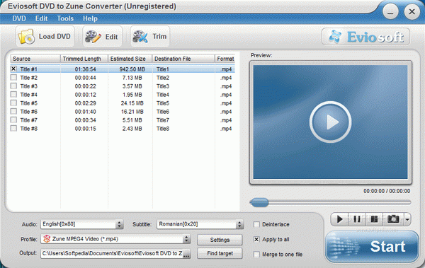 Eviosoft DVD to Zune Converter Crack With Serial Key Latest