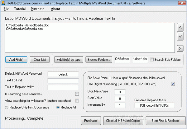 Find and Replace Text in Multiple MS Word Documents/Files Software Crack Plus Serial Number