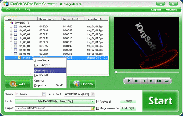 iOrgsoft DVD to Palm Converter Crack & Serial Key