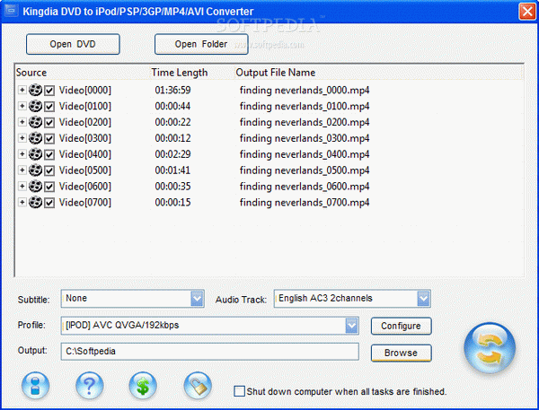 Kingdia DVD to iPod / PSP / 3GP / MP4 / AVI Converter Serial Number Full Version