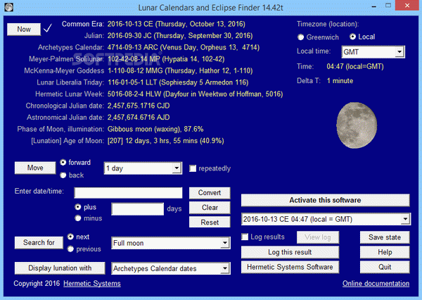 Lunar Calendars and Eclipse Finder Crack Plus License Key