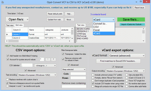 Opal-Convert VCF to CSV to VCF (vCard) Crack With Keygen Latest