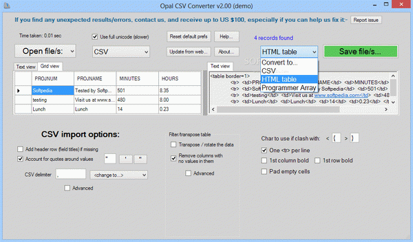 Opal CSV Converter Crack + Activation Code