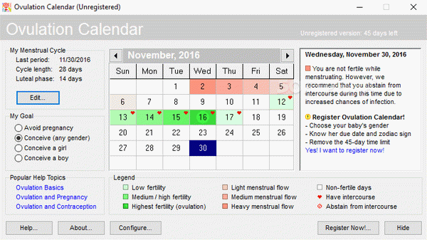 Ovulation Calendar Crack Full Version