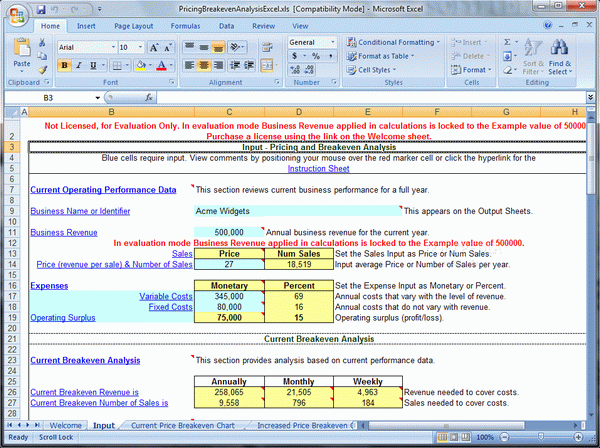 Pricing and Breakeven Analysis Excel Crack + Serial Key Download