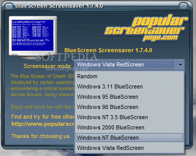 PS Bluescreen screensaver Crack + Keygen Download