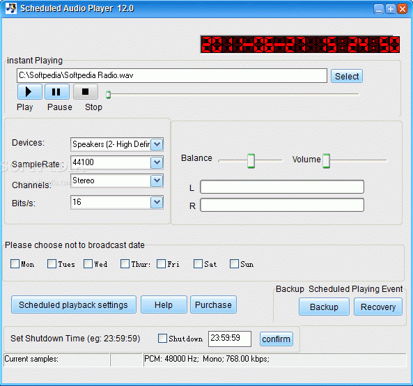 Scheduled Audio Player Activation Code Full Version