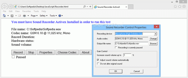 Sound Recorder ActiveX Crack With License Key 2024