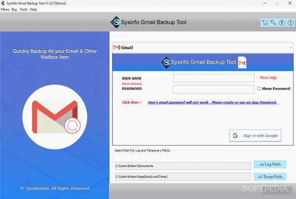 Sysinfo Gmail Backup Tool Crack & Activation Code