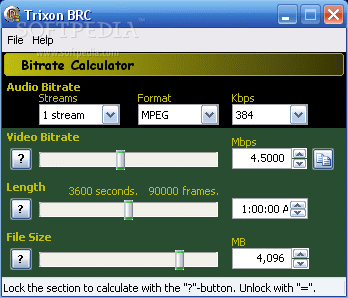 Trixon BRC - Bitrate Calculator Crack Plus License Key
