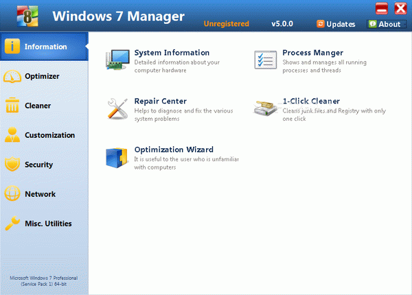 Windows 7 Manager Crack + Serial Number