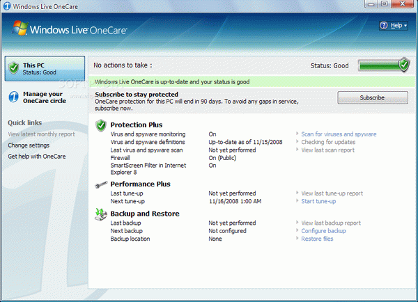 Windows Live OneCare Crack Full Version