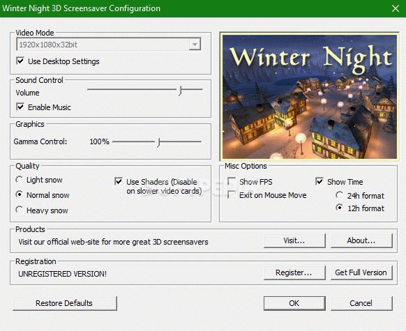 Winter Night 3D Screensaver Serial Number Full Version