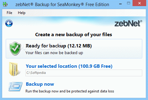 zebNet Backup for SeaMonkey Free Edition Crack Plus Activation Code
